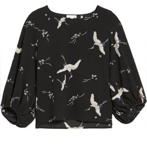 Leith Bird Print Blouse